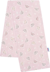 Katoenen luier met roze print New Baby kleine beertjes