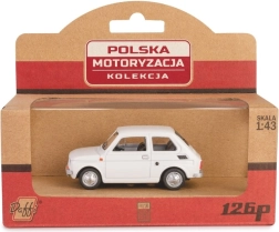 Metalen modelauto Fiat 126p PRL in wit, 1:43