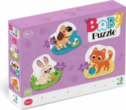 DODO baby puzzel huisdieren 3-in-1 (2, 3, 4 stukjes)