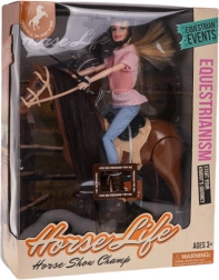 Pop op een paard met accessoires