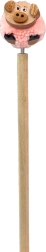 Houten pen met pompon varkentje