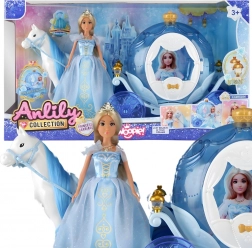 Woopie ijzige prinses Lily met magische koets en accessoires