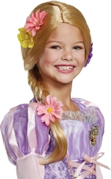 Rapunzel-pruik voor kinderen met decoratie