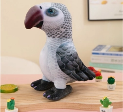 Pluche grijze papegaai 20 cm