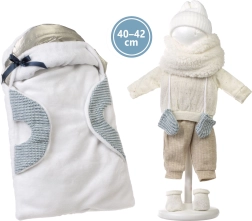 Outfit met draagbaar matje voor pop NEW BORN 40–42 cm
