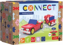 Bouwset Connect 2-in-1 cabrio/bestelwagen plastic 87 stukjes in doos 19x13,5x9 cm