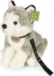 Pluche Husky hond met riem 28 cm van Rappa