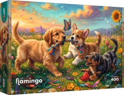 Trefl puzzel Flamingo: Speelse puppy's 400 stukjes