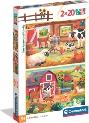 Puzzel boerderijfamilie 2×20 stukjes CLEMENTONI