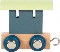 Houten wagonnetje Small Foot van de pooltrein-alfabetcollectie - blauw