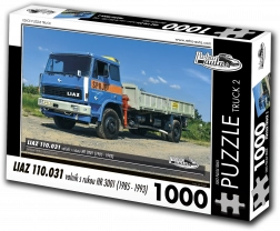 Puzzel Retro Auto’s Liaz 110.031 Bakwagen met Kraan HR 3001, 1000 Stukjes