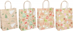 Kerstcadeautas, maat S (15 × 21 × 8 cm), 4 motieven