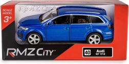 Metalen automodel RMZ City Audi Q7 V12 1:40 blauw met openslaande deuren en pull-back