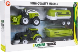 Kinderset boerderijwehicles met tractor, maaidorser en aanhangers