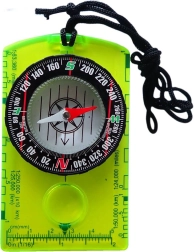 Acra kleine buzola met loep neon geelgroen - 1 stuk
