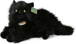 Rappa pluche zwarte liggende kat 30 cm eco-friendly