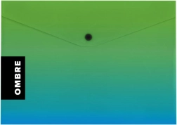 A5 documentenmap met drukknoop groen OMBRE