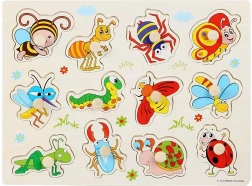 Houten insecten-inlegpuzzel 30 cm