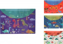 Map met drukknoop met dinosaurusmotief 36 × 26 cm