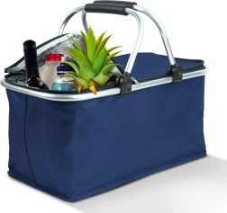 Blauwe thermische opvouwbare boodschappentas, 21 l