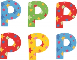 Houten letter met sterretjes