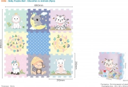 Zachte foam puzzel met dieren 32 × 32 cm, 9 stuks