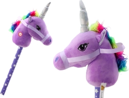 Pluchen eenhoornhoofd op stok Hobby Horse Unicorn Purple Sounds