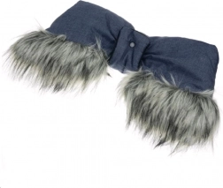 handmof voor kinderwagen 2-in-1 met bont New Baby blauw