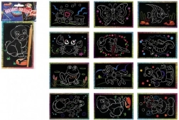 Krasplaatjes met glitter, kleurrijk, 15 × 10 cm