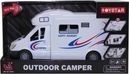 Witte interactieve caravan met licht en geluid