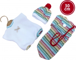 Llorens outfit voor baby-pop 30 cm – 3-delige set met draagtas