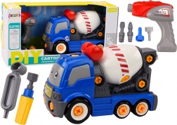 Kinder schroefbare betonmixer met boormachine – blauw