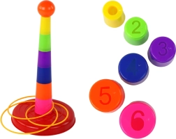 Doelworp-spel met bekers en ringen