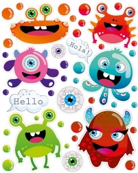 Strijkapplicaties Monsters grote vel