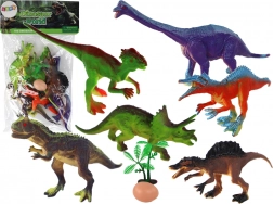 set dinosaurussen met accessoires, 6 stuks