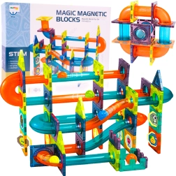 Magnetische bouwset XXL – knikkerbaan, 96 delen