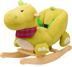 Schommelende pluche dinosaurus met melodie Baby Mix