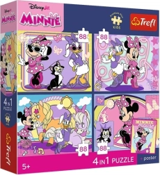 Trefl Disney Minnie Mouse puzzel 4-in-1 (4×88 stukjes) Magische momenten + verzamelposter