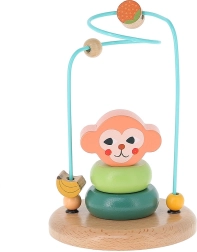 Kleurige houten motorische doolhof met aapje
