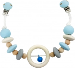Hess wagenhanger van natuurlijk hout met blauw belletje