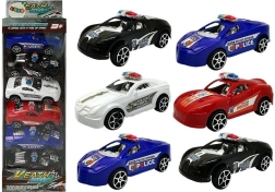 Set van 6 politieauto’s met vliegwiel