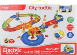 Verlichte baan met autootje op batterijen