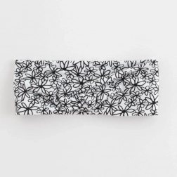 Baby hoofdband van katoen NEW BABY Be Happy met bloemenprint