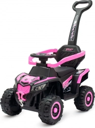 Elektrische loopauto Baby Mix Ruggy met duwstang baby pink