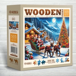 Houten puzzel Santa’s slee 505 stukjes Wooden City