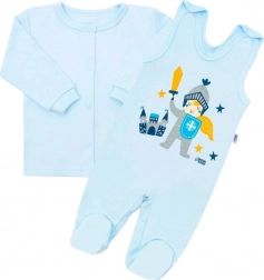 Tweedelige babykatoenen set NEW BABY Kleine ridder