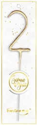 Sterretje cijfer 2, 16,5 cm, goud