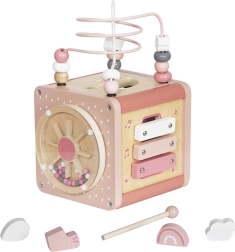 Houten Montessori-activiteitenkubus – Roze