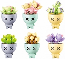 Sluban Flowers succulenten in bloempotten – bouwset, set van 6 stuks (520 stukjes)