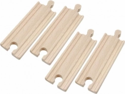 Railsset voor houten treinbaan 11 cm – 4 stuks